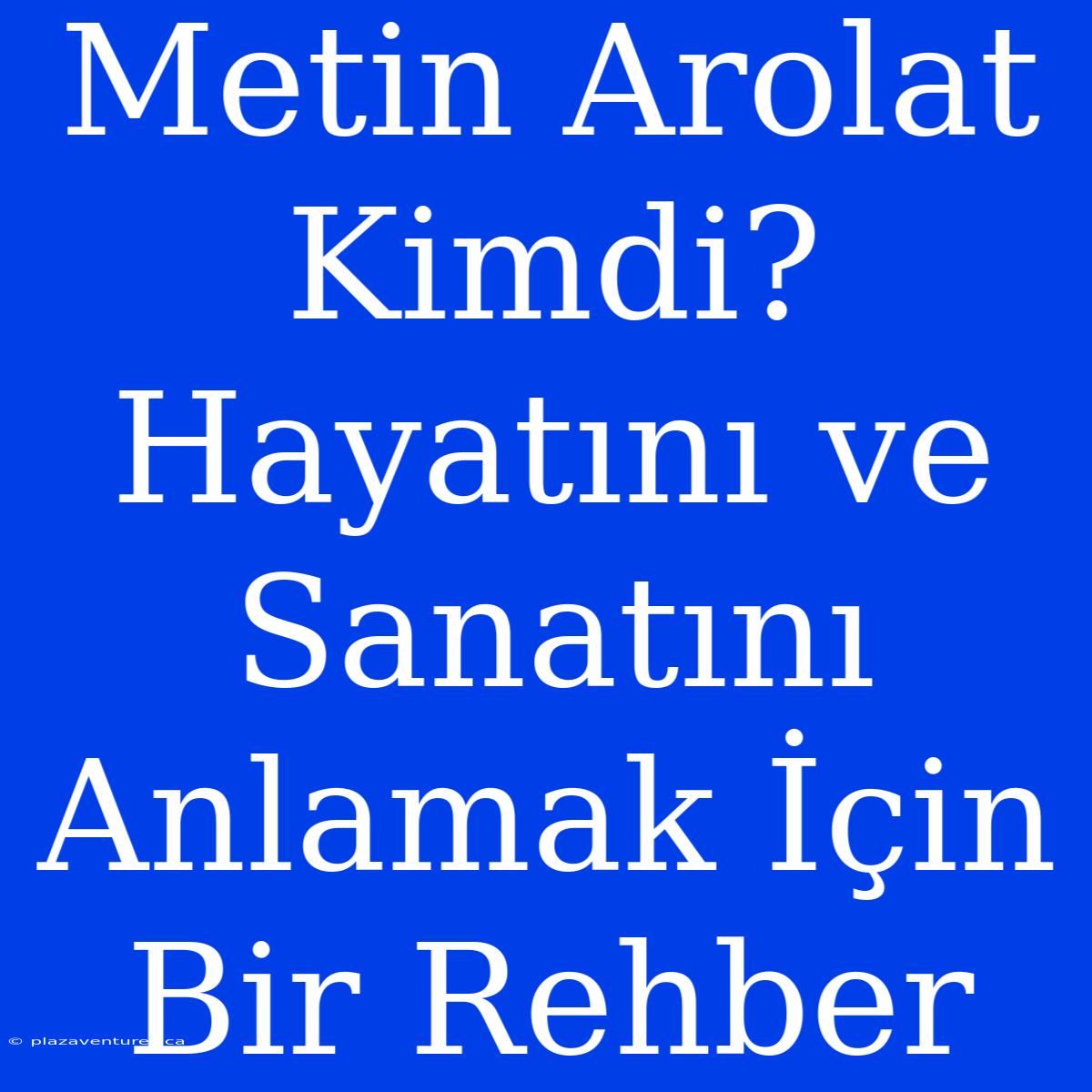 Metin Arolat Kimdi?  Hayatını Ve Sanatını Anlamak İçin Bir Rehber