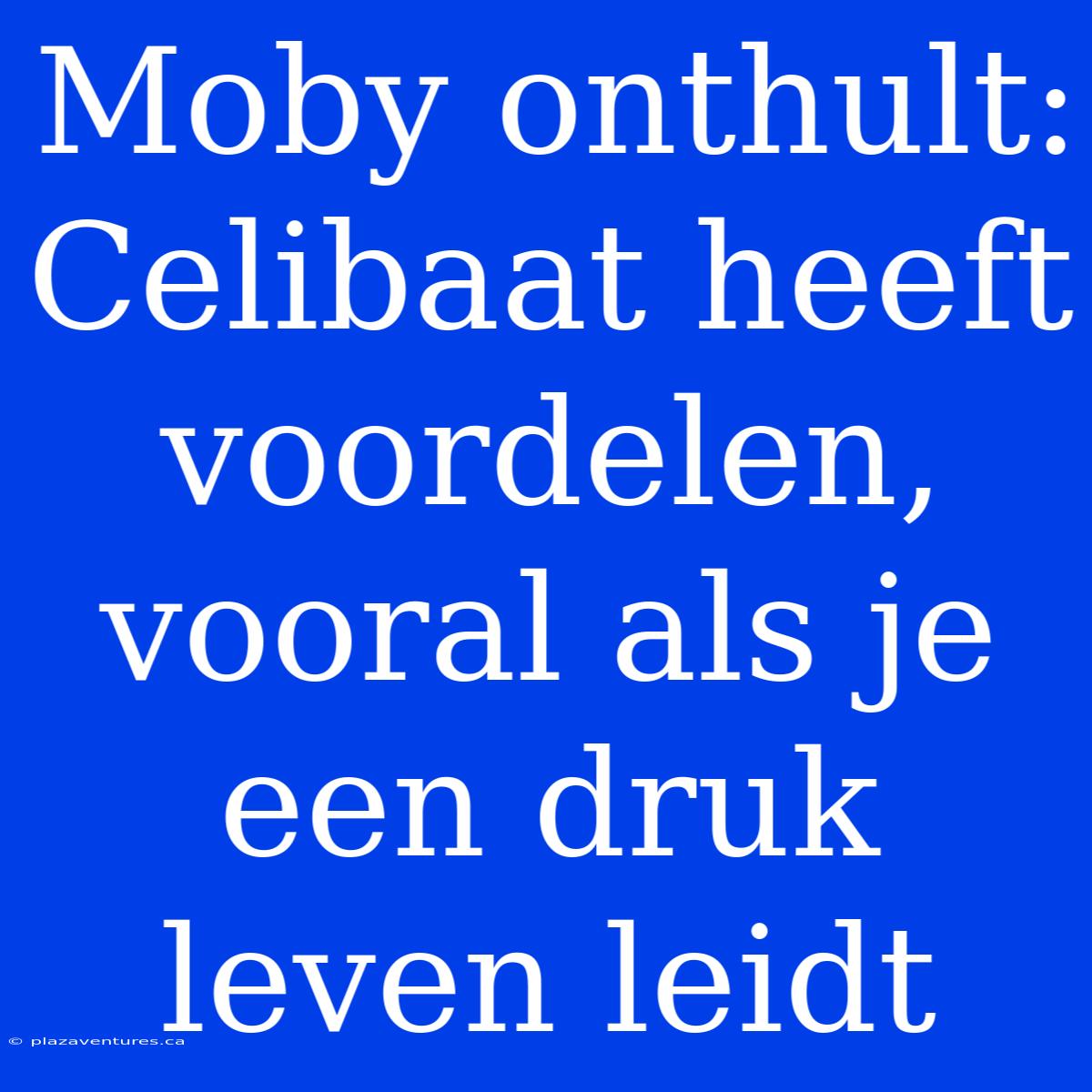 Moby Onthult: Celibaat Heeft Voordelen, Vooral Als Je Een Druk Leven Leidt