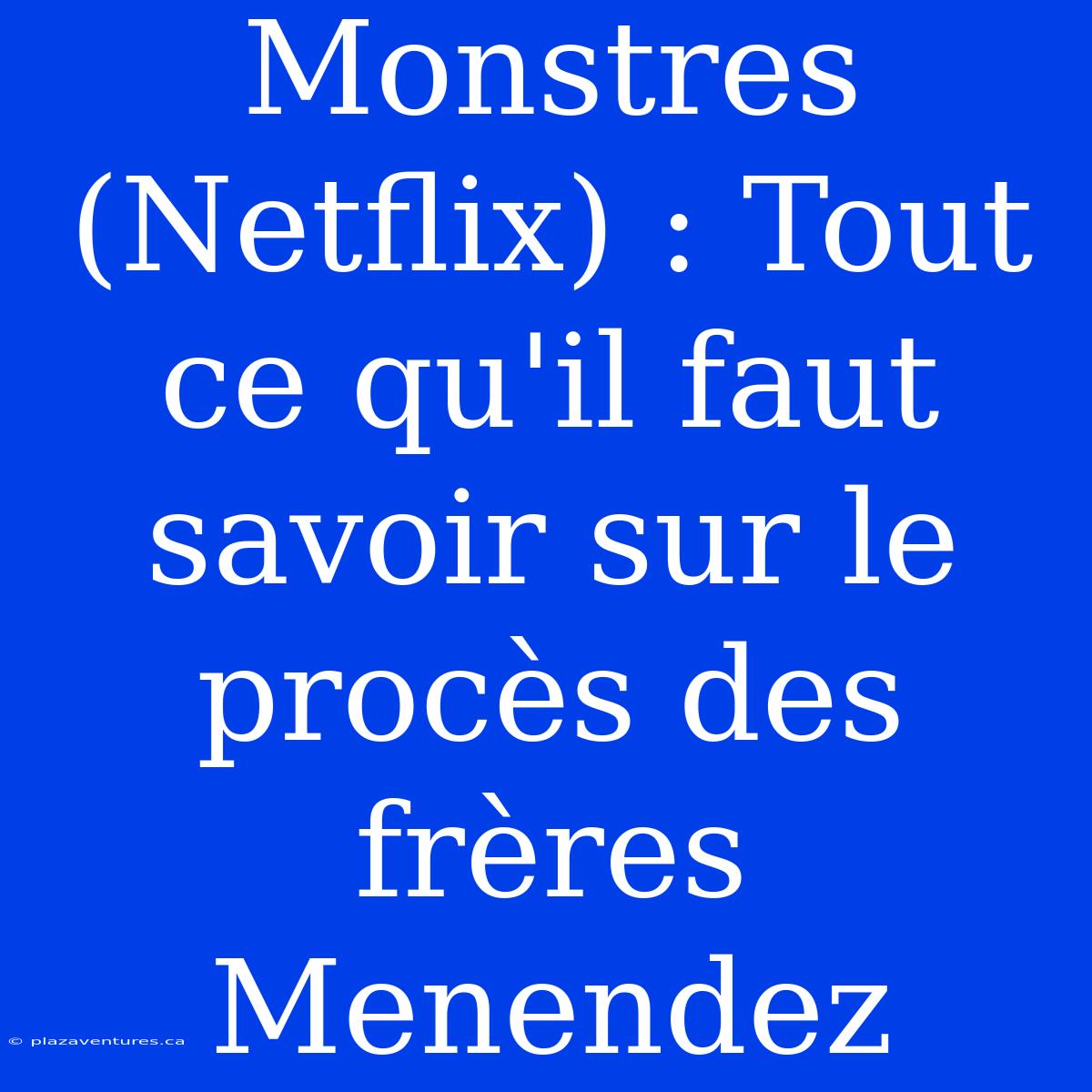 Monstres (Netflix) : Tout Ce Qu'il Faut Savoir Sur Le Procès Des Frères Menendez