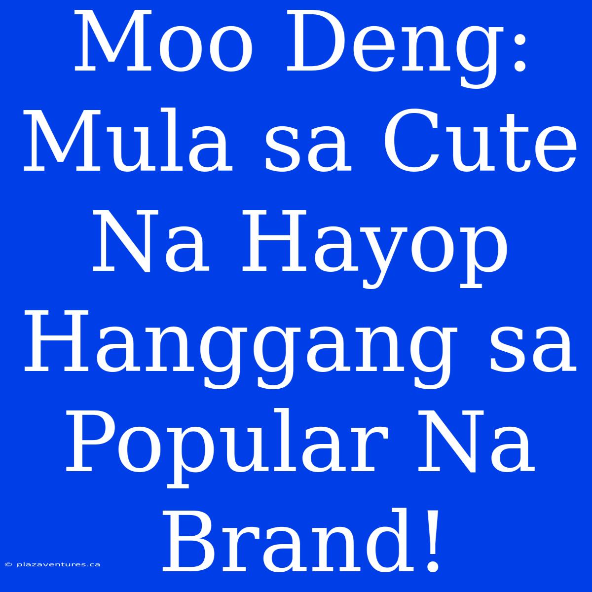 Moo Deng: Mula Sa Cute Na Hayop Hanggang Sa Popular Na Brand!