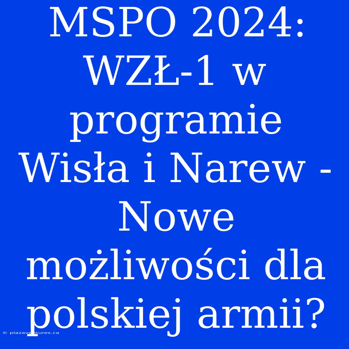 MSPO 2024: WZŁ-1 W Programie Wisła I Narew - Nowe Możliwości Dla Polskiej Armii?