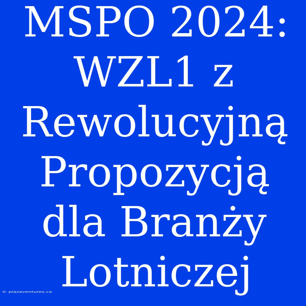 MSPO 2024: WZL1 Z Rewolucyjną Propozycją Dla Branży Lotniczej