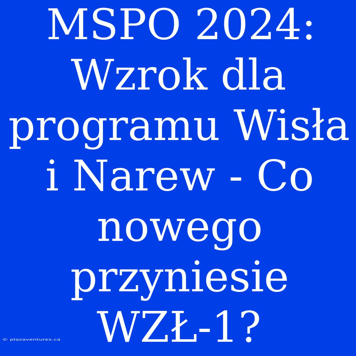 MSPO 2024: Wzrok Dla Programu Wisła I Narew - Co Nowego Przyniesie WZŁ-1?