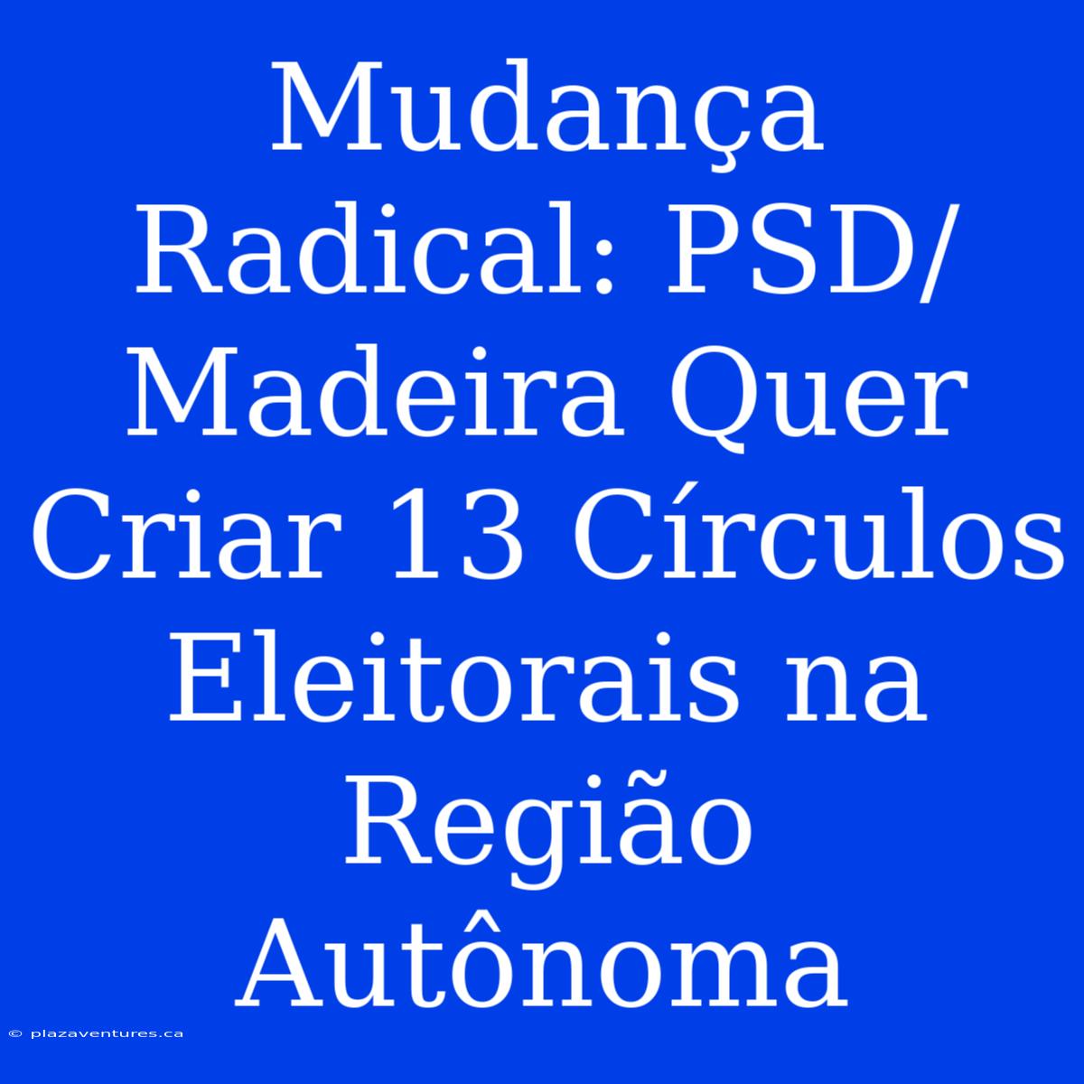 Mudança Radical: PSD/Madeira Quer Criar 13 Círculos Eleitorais Na Região Autônoma