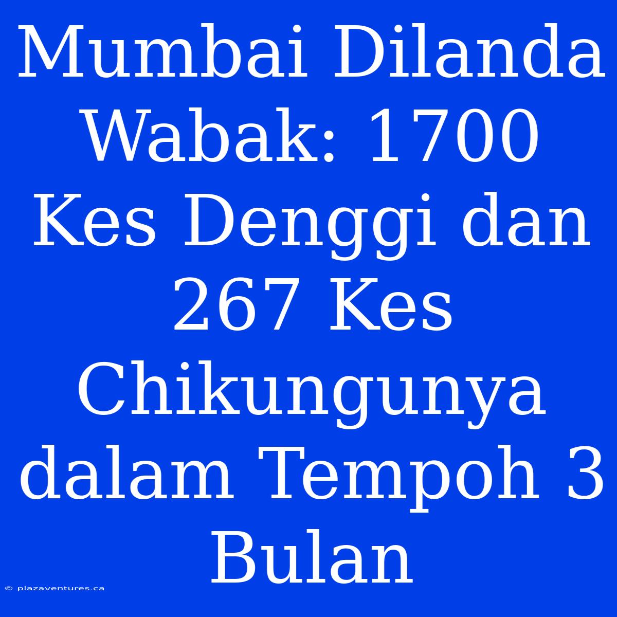 Mumbai Dilanda Wabak: 1700 Kes Denggi Dan 267 Kes Chikungunya Dalam Tempoh 3 Bulan