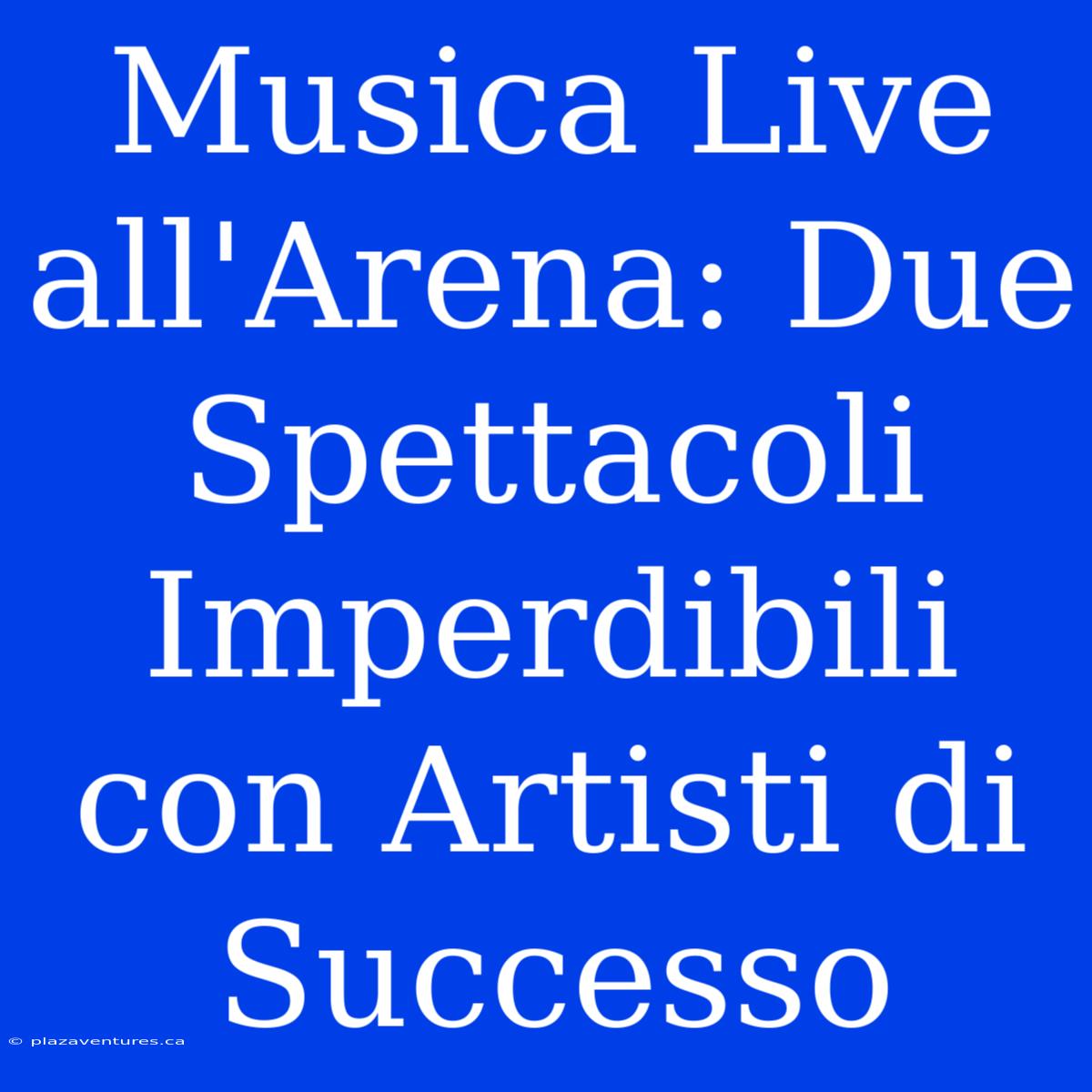 Musica Live All'Arena: Due Spettacoli Imperdibili Con Artisti Di Successo