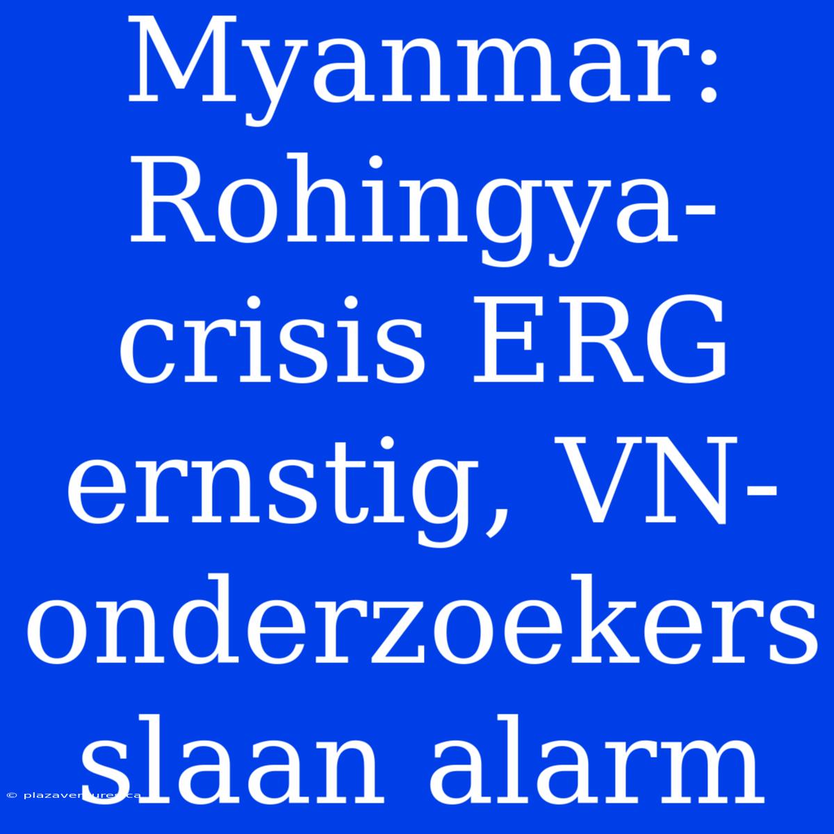 Myanmar: Rohingya-crisis ERG Ernstig, VN-onderzoekers Slaan Alarm