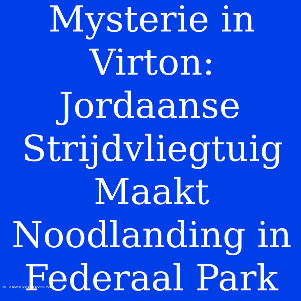 Mysterie In Virton: Jordaanse Strijdvliegtuig Maakt Noodlanding In Federaal Park