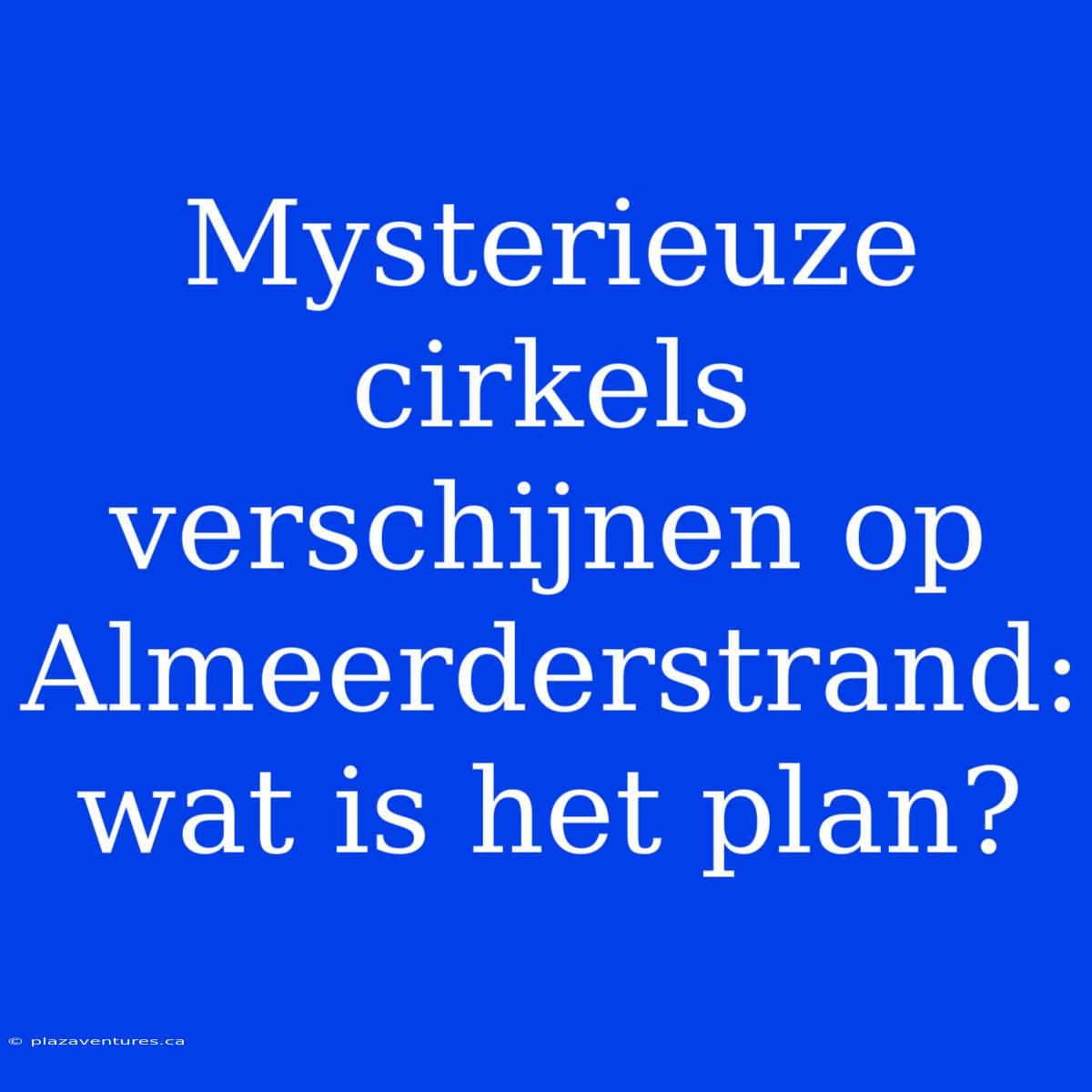 Mysterieuze Cirkels Verschijnen Op Almeerderstrand: Wat Is Het Plan?