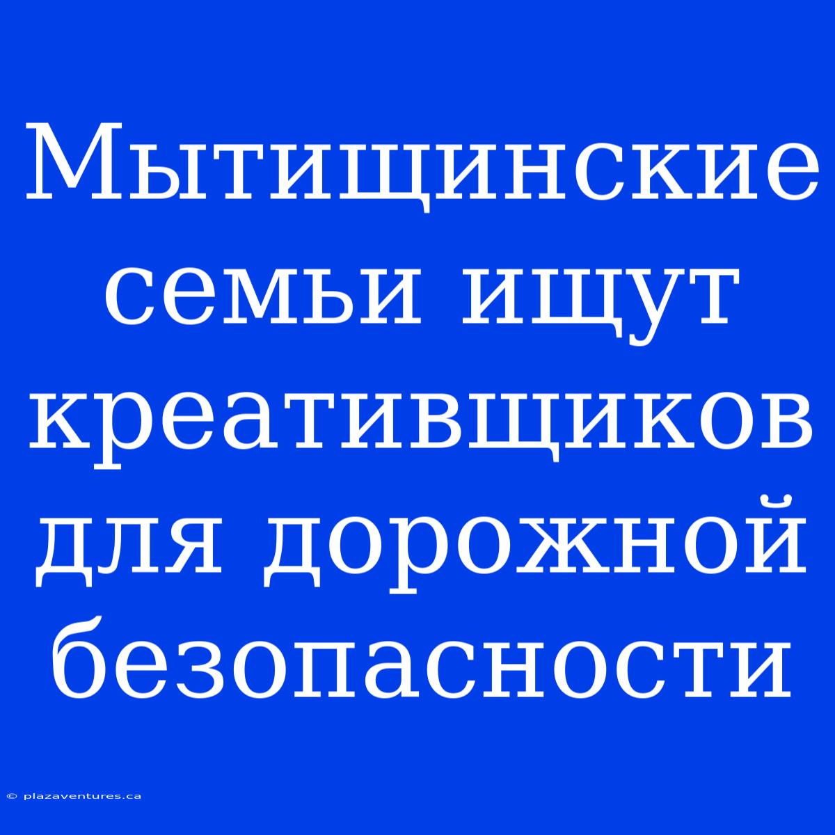 Мытищинские Семьи Ищут Креативщиков Для Дорожной Безопасности