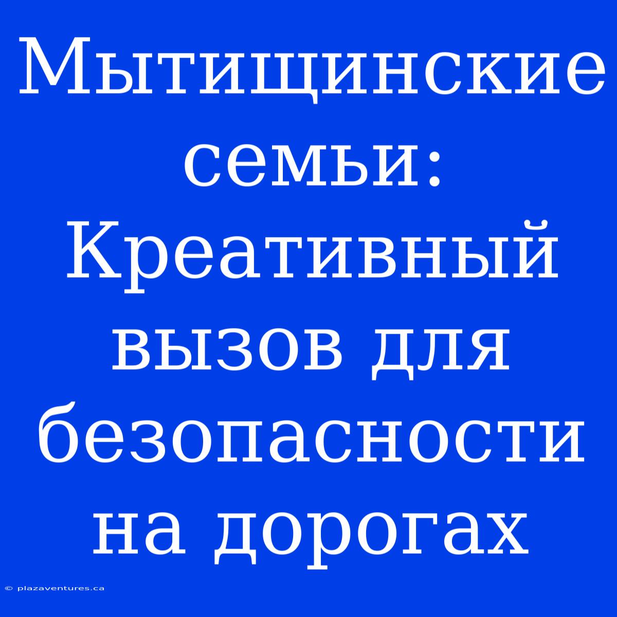 Мытищинские Семьи: Креативный Вызов Для Безопасности На Дорогах