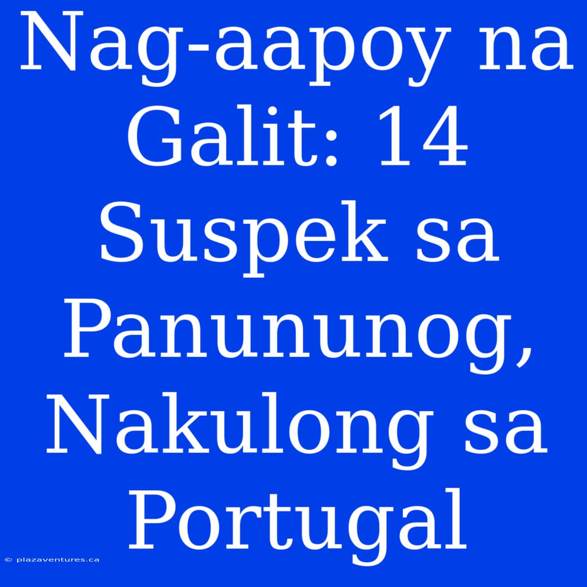 Nag-aapoy Na Galit: 14 Suspek Sa Panununog, Nakulong Sa Portugal