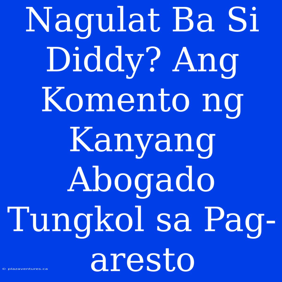 Nagulat Ba Si Diddy? Ang Komento Ng Kanyang Abogado Tungkol Sa Pag-aresto