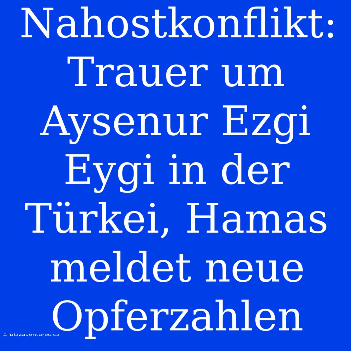 Nahostkonflikt: Trauer Um Aysenur Ezgi Eygi In Der Türkei, Hamas Meldet Neue Opferzahlen