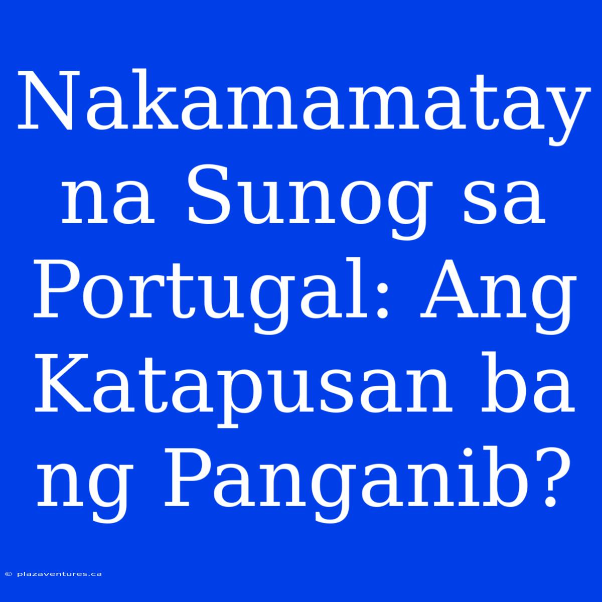 Nakamamatay Na Sunog Sa Portugal: Ang Katapusan Ba Ng Panganib?