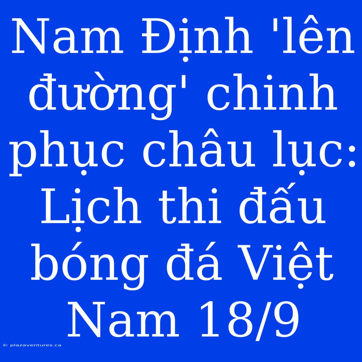 Nam Định 'lên Đường' Chinh Phục Châu Lục: Lịch Thi Đấu Bóng Đá Việt Nam 18/9