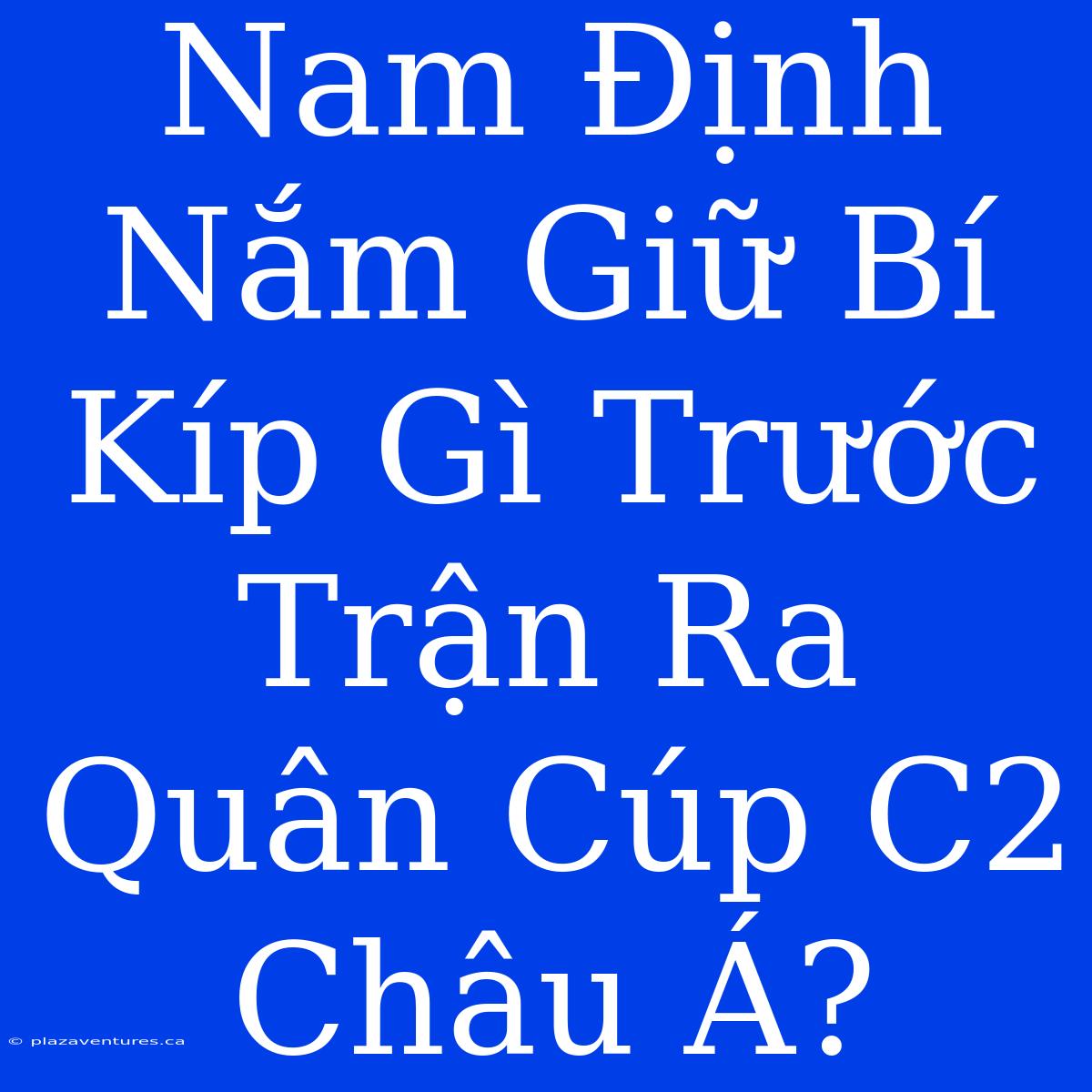 Nam Định Nắm Giữ Bí Kíp Gì Trước Trận Ra Quân Cúp C2 Châu Á?