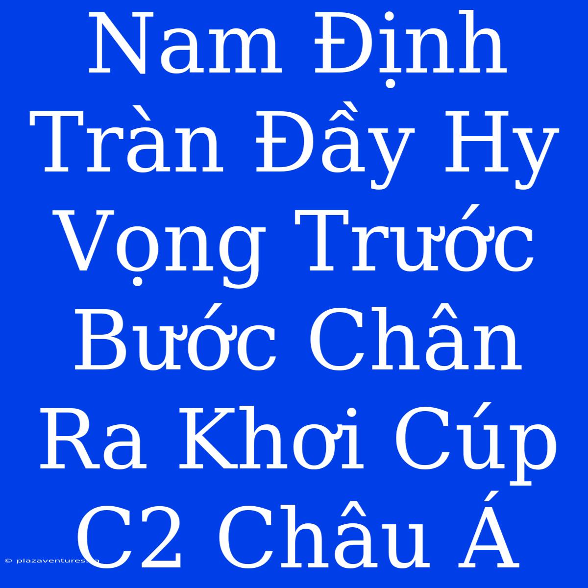 Nam Định Tràn Đầy Hy Vọng Trước Bước Chân Ra Khơi Cúp C2 Châu Á