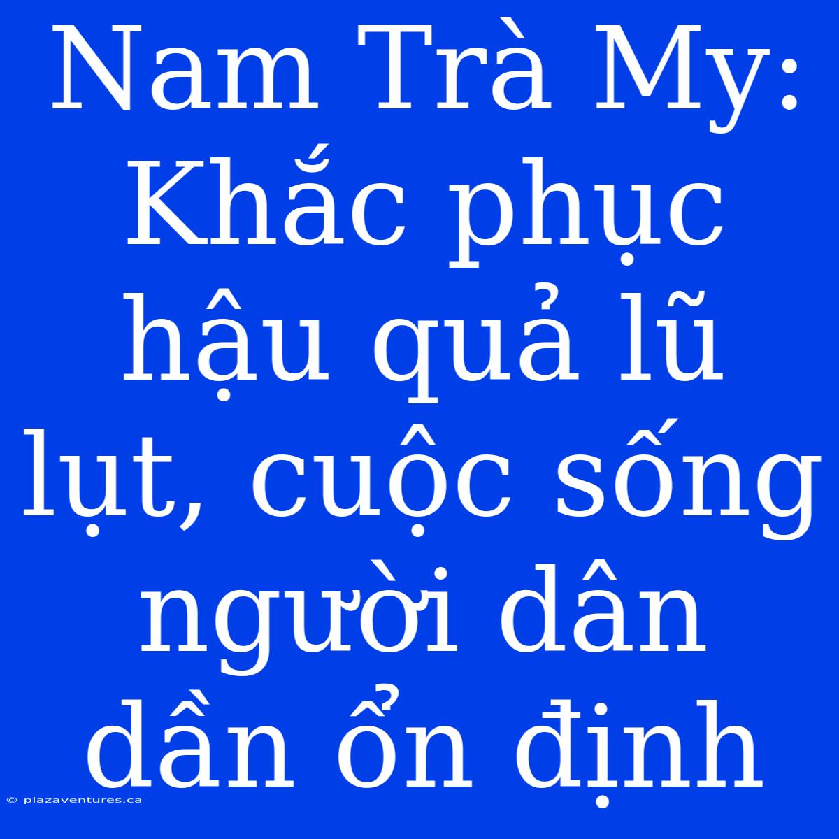 Nam Trà My: Khắc Phục Hậu Quả Lũ Lụt, Cuộc Sống Người Dân Dần Ổn Định