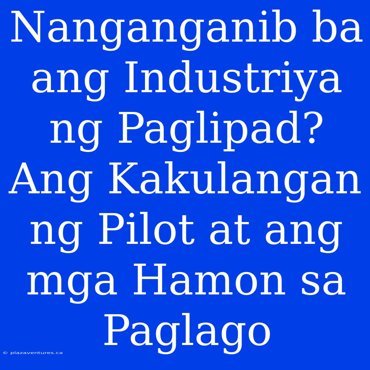 Nanganganib Ba Ang Industriya Ng Paglipad? Ang Kakulangan Ng Pilot At Ang Mga Hamon Sa Paglago