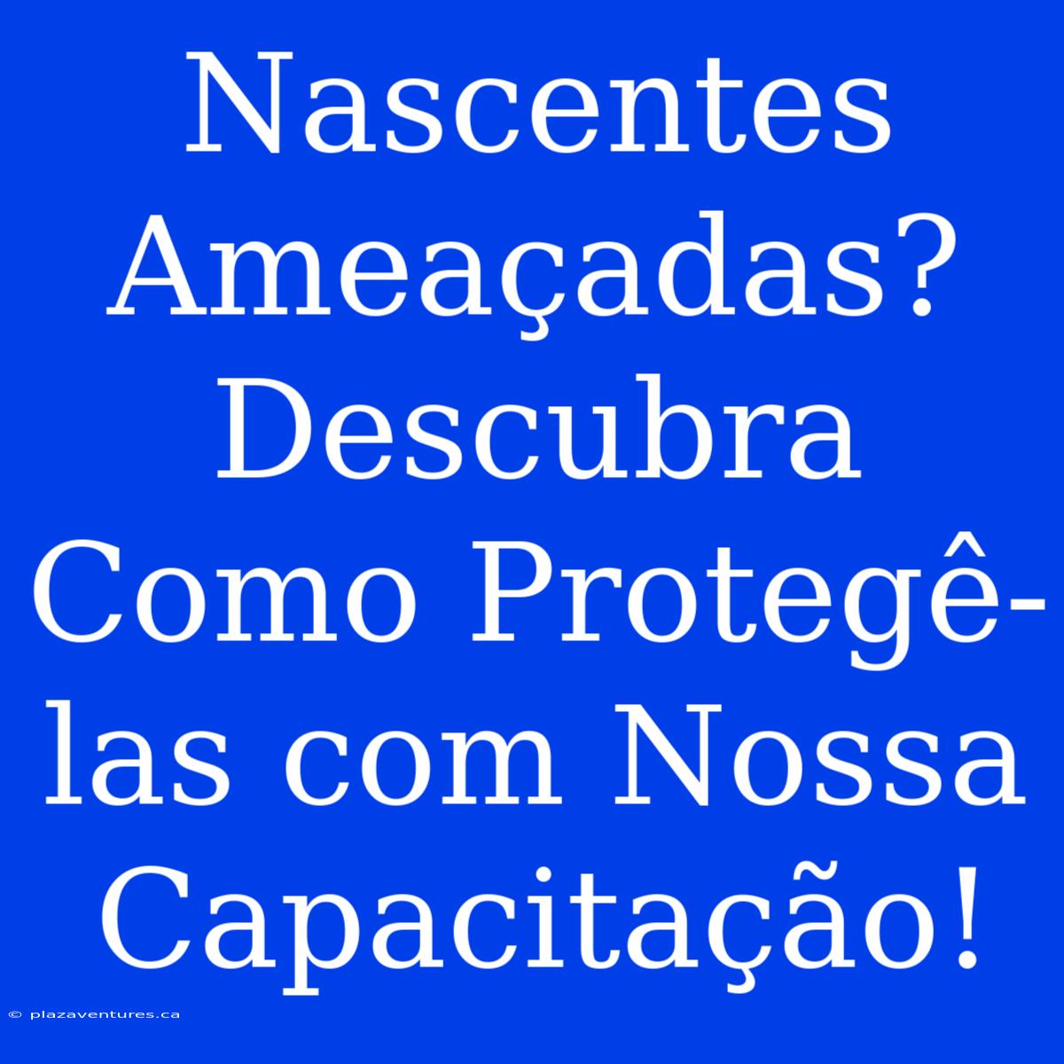 Nascentes Ameaçadas? Descubra Como Protegê-las Com Nossa Capacitação!