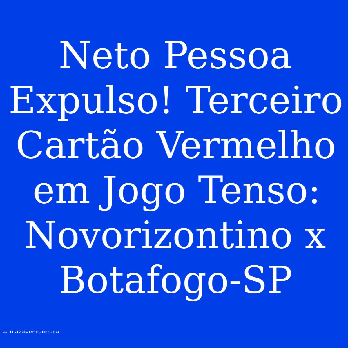 Neto Pessoa Expulso! Terceiro Cartão Vermelho Em Jogo Tenso: Novorizontino X Botafogo-SP