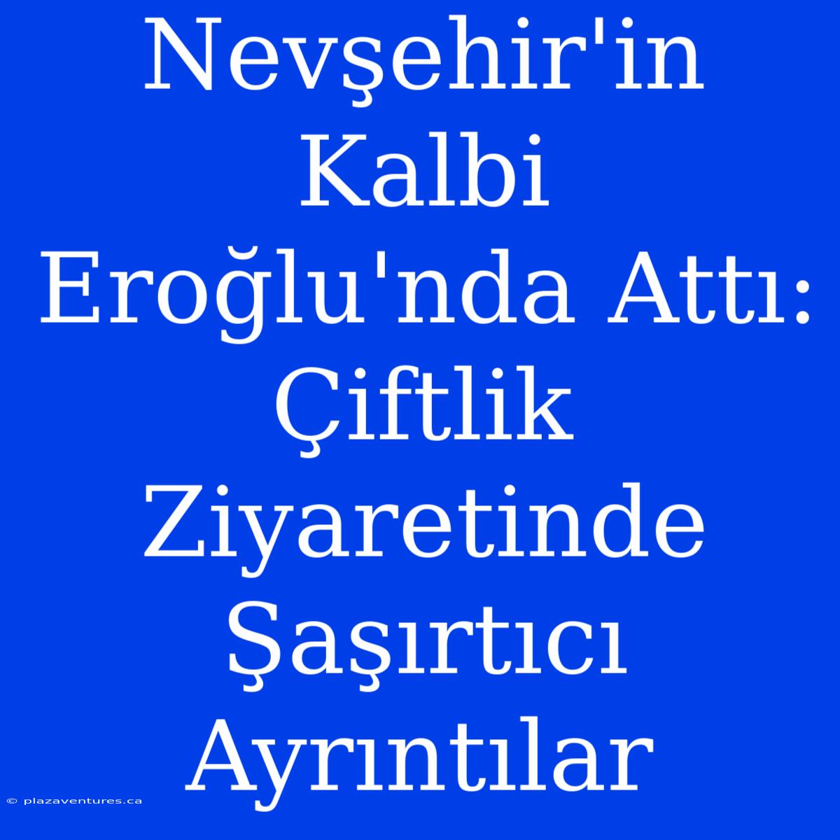 Nevşehir'in Kalbi Eroğlu'nda Attı: Çiftlik Ziyaretinde Şaşırtıcı Ayrıntılar