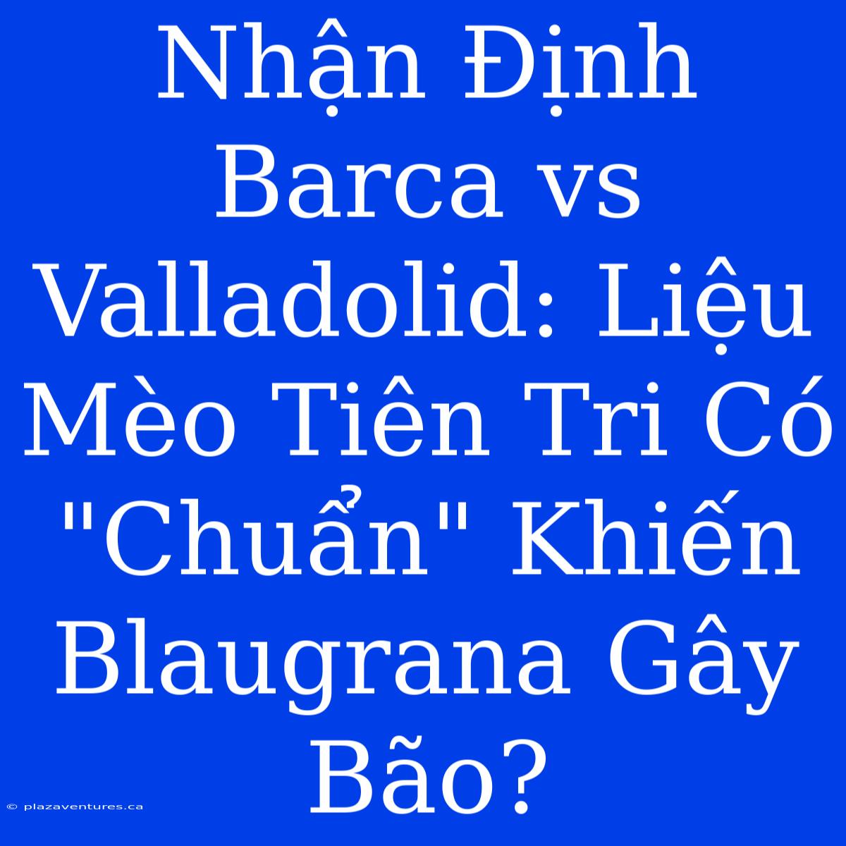 Nhận Định Barca Vs Valladolid: Liệu Mèo Tiên Tri Có 