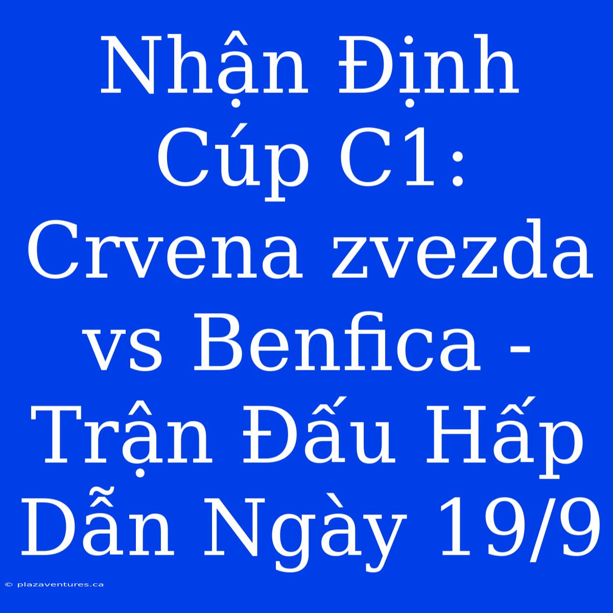 Nhận Định Cúp C1: Crvena Zvezda Vs Benfica - Trận Đấu Hấp Dẫn Ngày 19/9