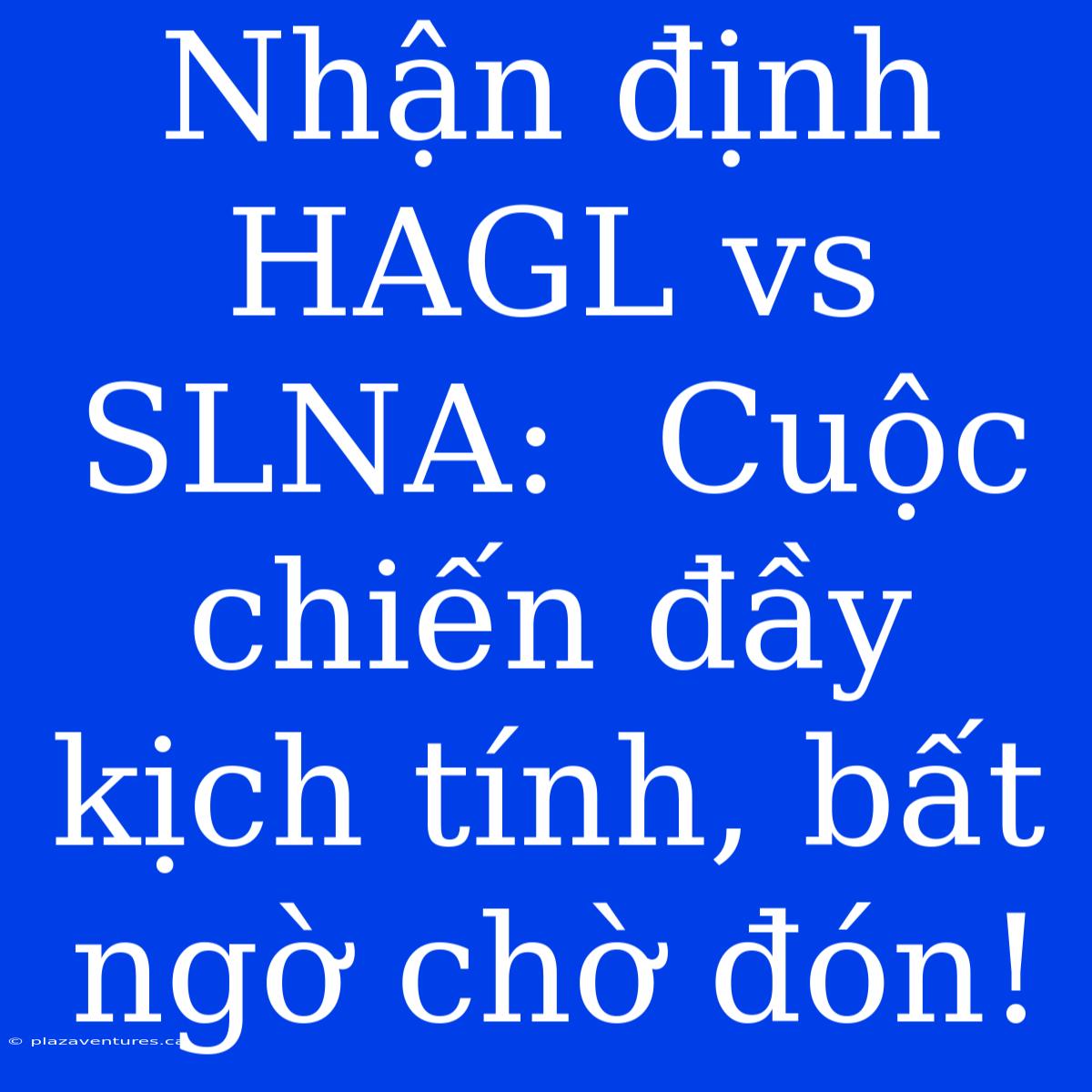 Nhận Định HAGL Vs SLNA:  Cuộc Chiến Đầy Kịch Tính, Bất Ngờ Chờ Đón!