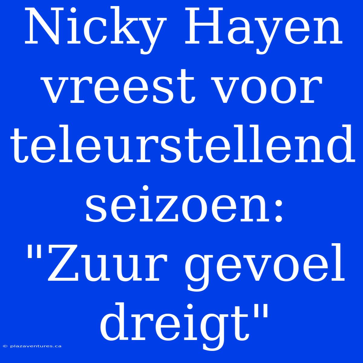 Nicky Hayen Vreest Voor Teleurstellend Seizoen: 