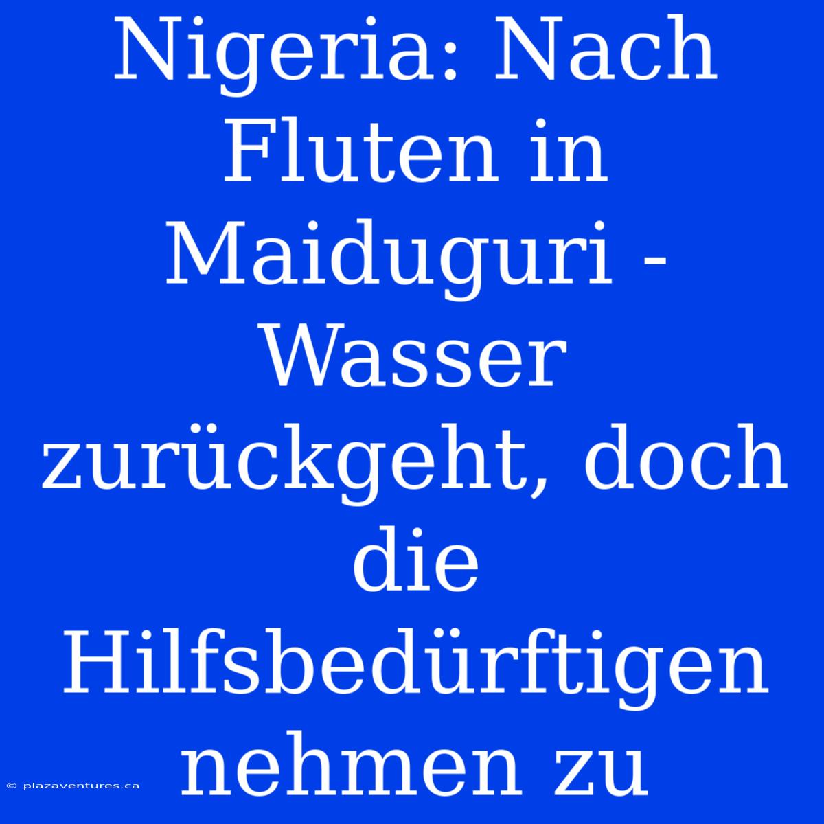 Nigeria: Nach Fluten In Maiduguri - Wasser Zurückgeht, Doch Die Hilfsbedürftigen Nehmen Zu