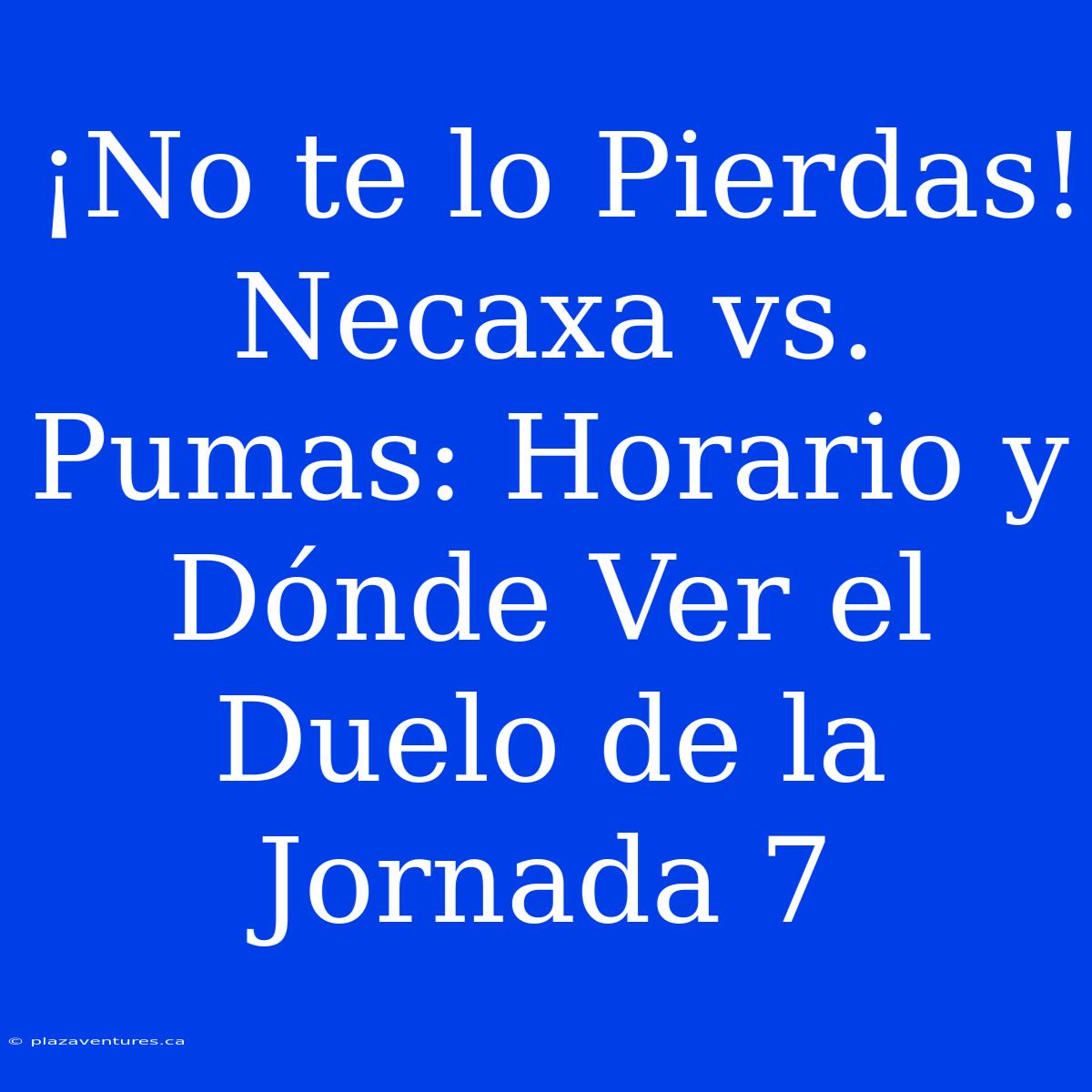 ¡No Te Lo Pierdas! Necaxa Vs. Pumas: Horario Y Dónde Ver El Duelo De La Jornada 7