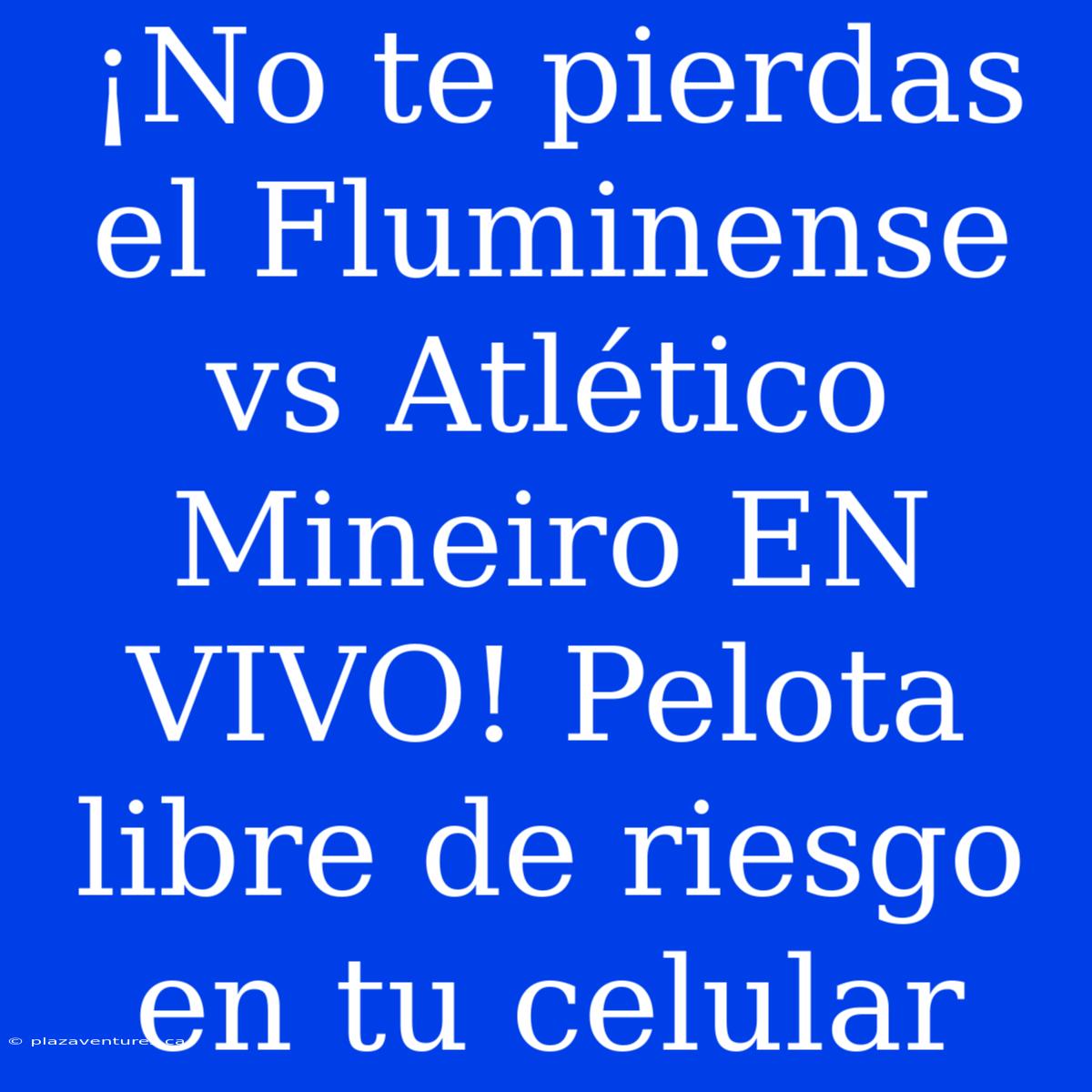 ¡No Te Pierdas El Fluminense Vs Atlético Mineiro EN VIVO! Pelota Libre De Riesgo En Tu Celular