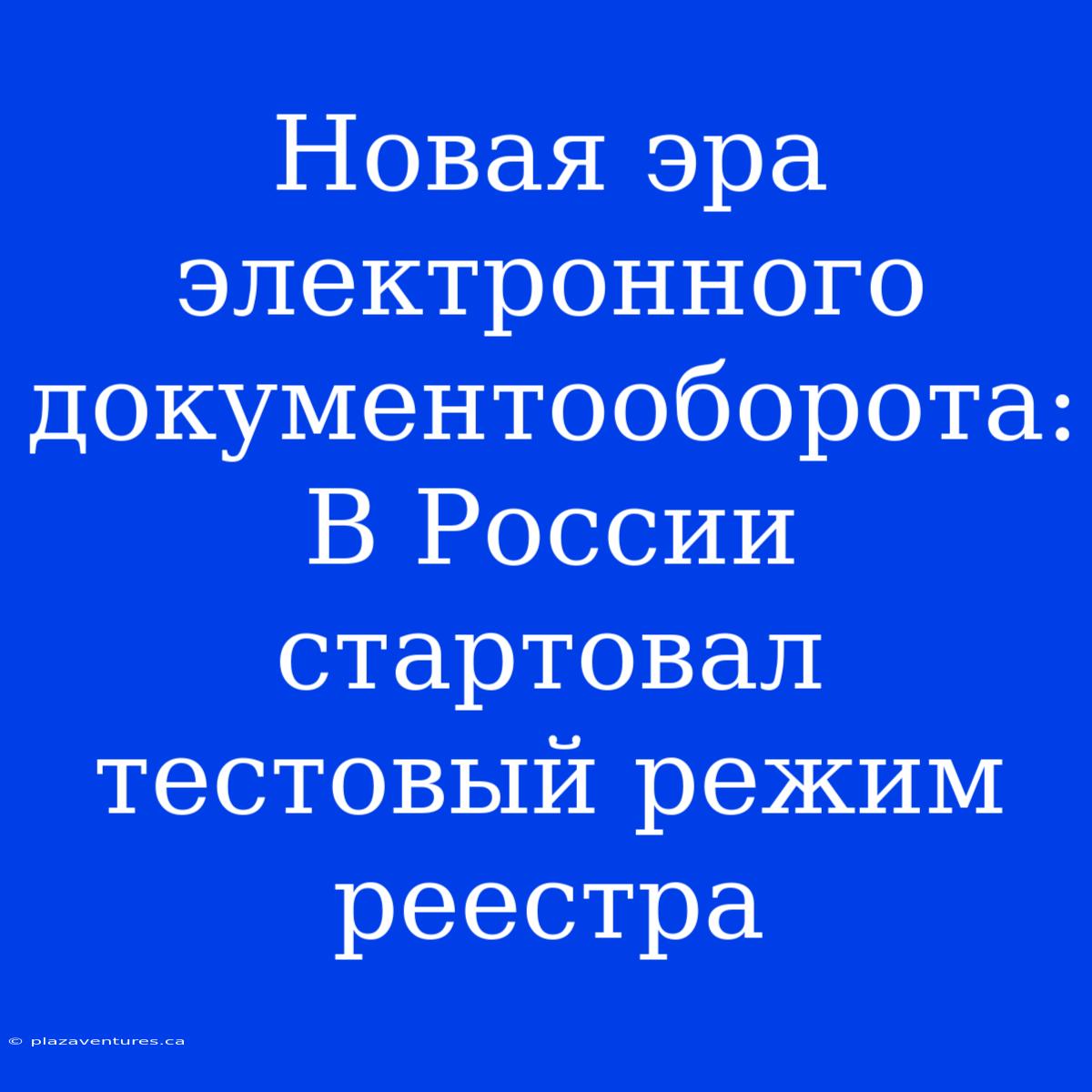 Новая Эра Электронного Документооборота: В России Стартовал Тестовый Режим Реестра