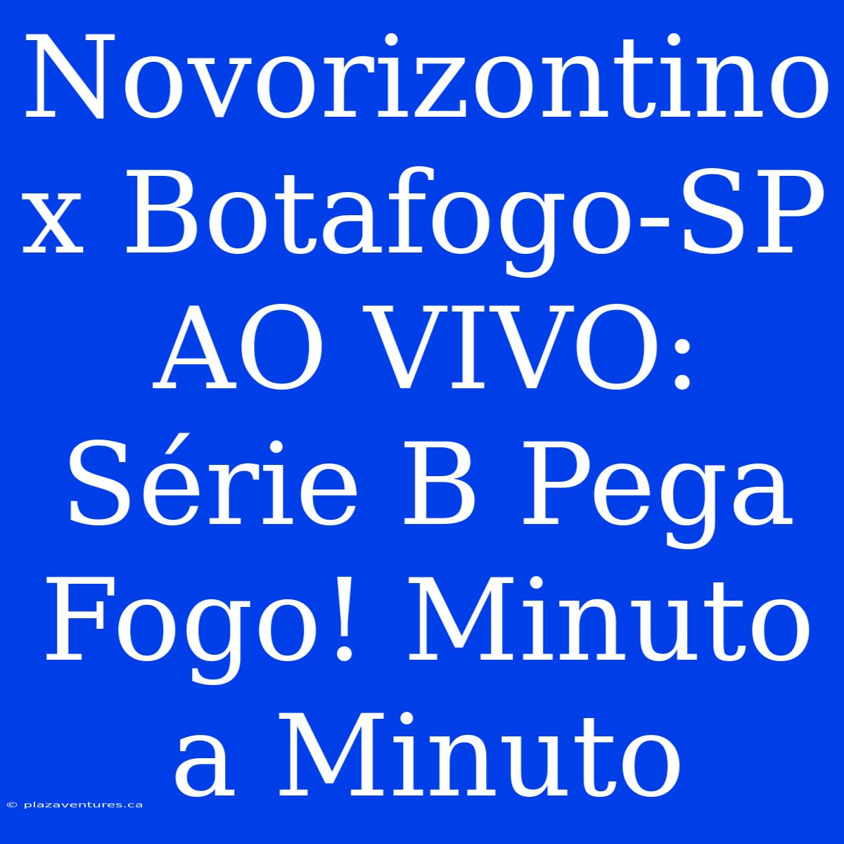 Novorizontino X Botafogo-SP AO VIVO: Série B Pega Fogo! Minuto A Minuto