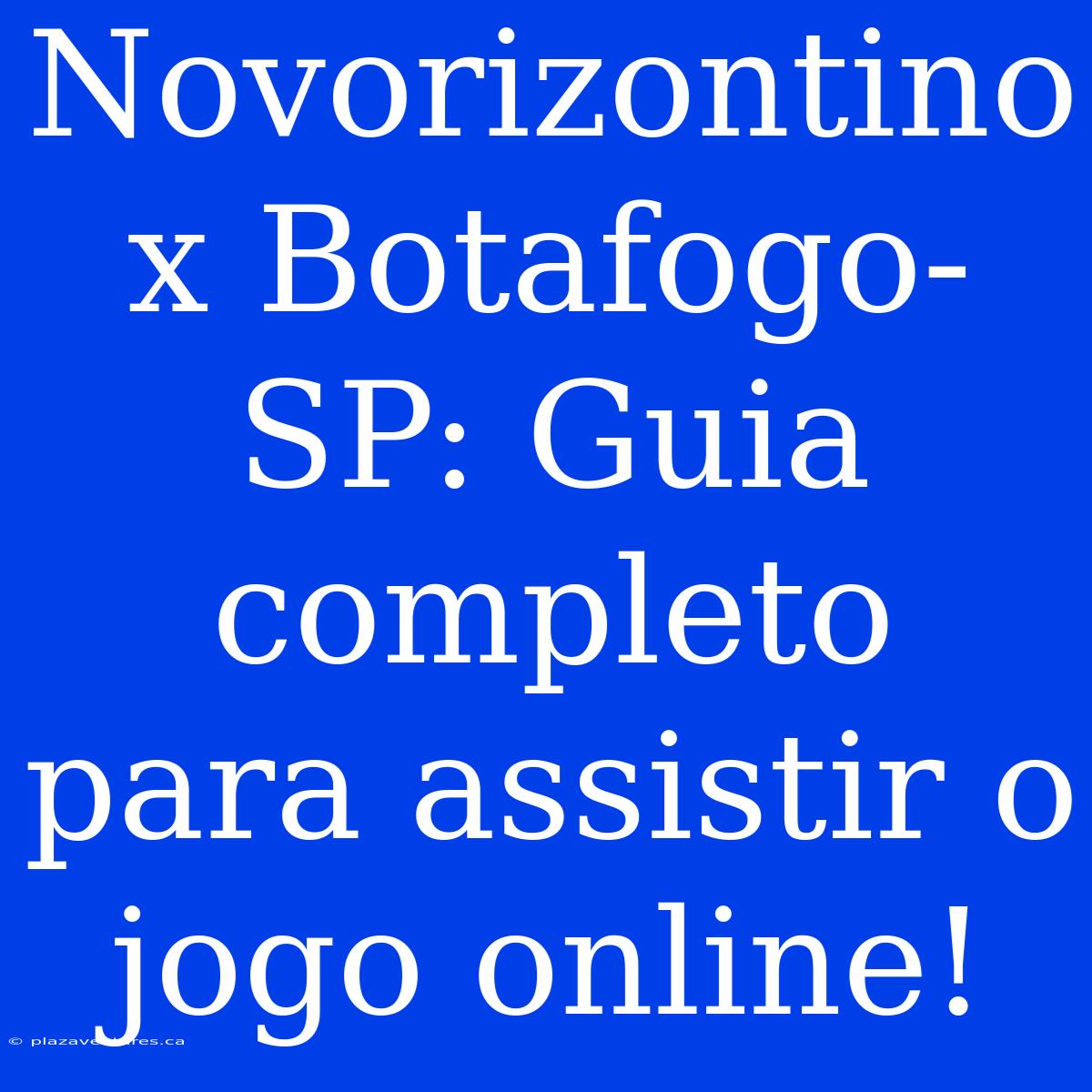 Novorizontino X Botafogo-SP: Guia Completo Para Assistir O Jogo Online!