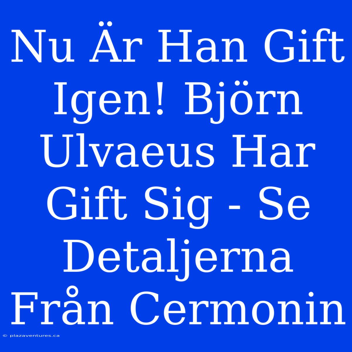 Nu Är Han Gift Igen! Björn Ulvaeus Har Gift Sig - Se Detaljerna Från Cermonin