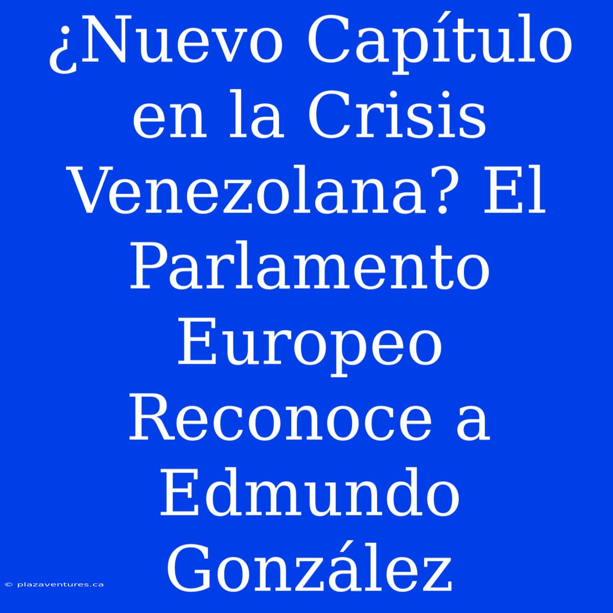 ¿Nuevo Capítulo En La Crisis Venezolana? El Parlamento Europeo Reconoce A Edmundo González