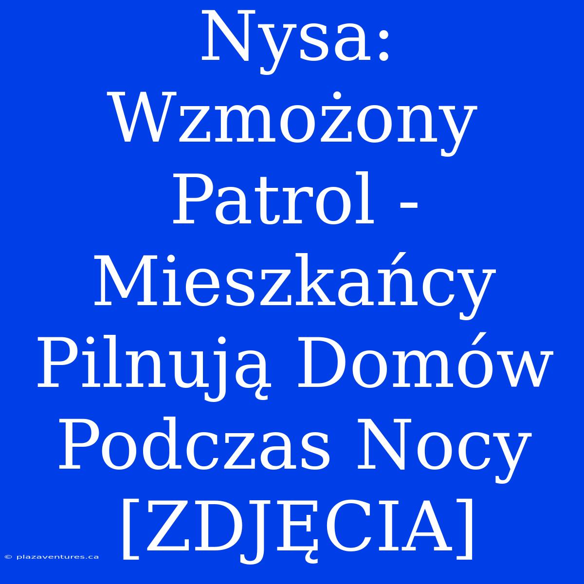 Nysa: Wzmożony Patrol - Mieszkańcy Pilnują Domów Podczas Nocy [ZDJĘCIA]