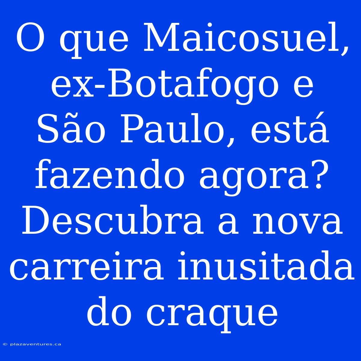 O Que Maicosuel, Ex-Botafogo E São Paulo, Está Fazendo Agora? Descubra A Nova Carreira Inusitada Do Craque