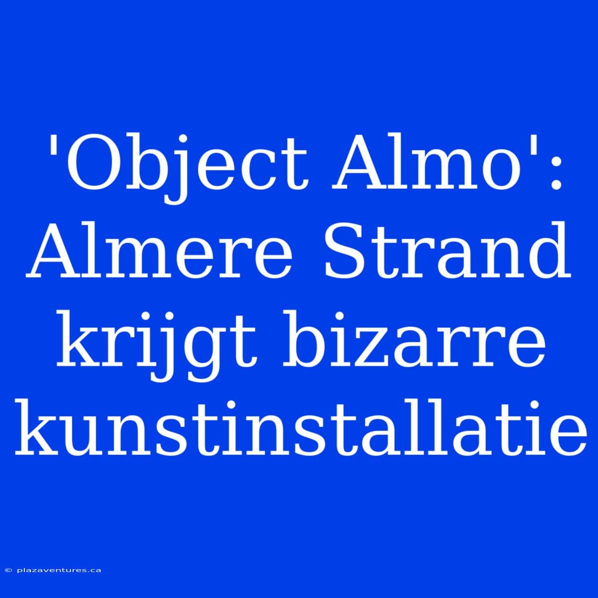 'Object Almo': Almere Strand Krijgt Bizarre Kunstinstallatie