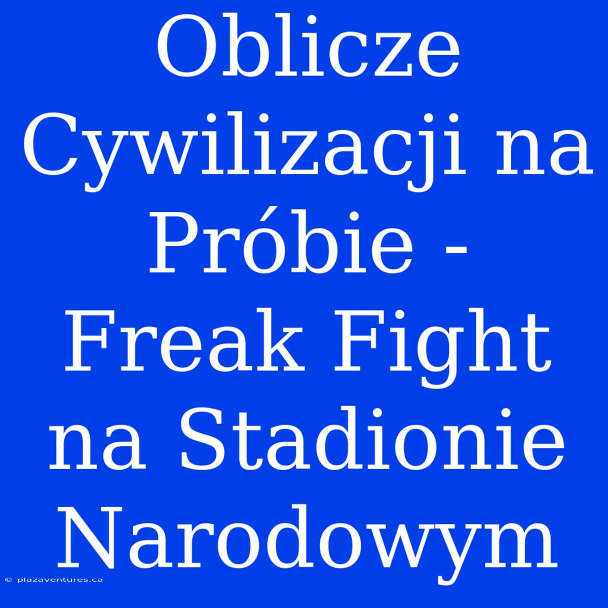 Oblicze Cywilizacji Na Próbie - Freak Fight Na Stadionie Narodowym