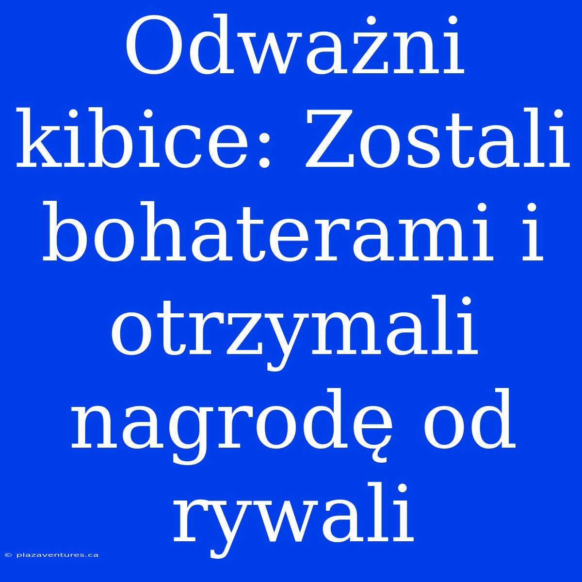 Odważni Kibice: Zostali Bohaterami I Otrzymali Nagrodę Od Rywali