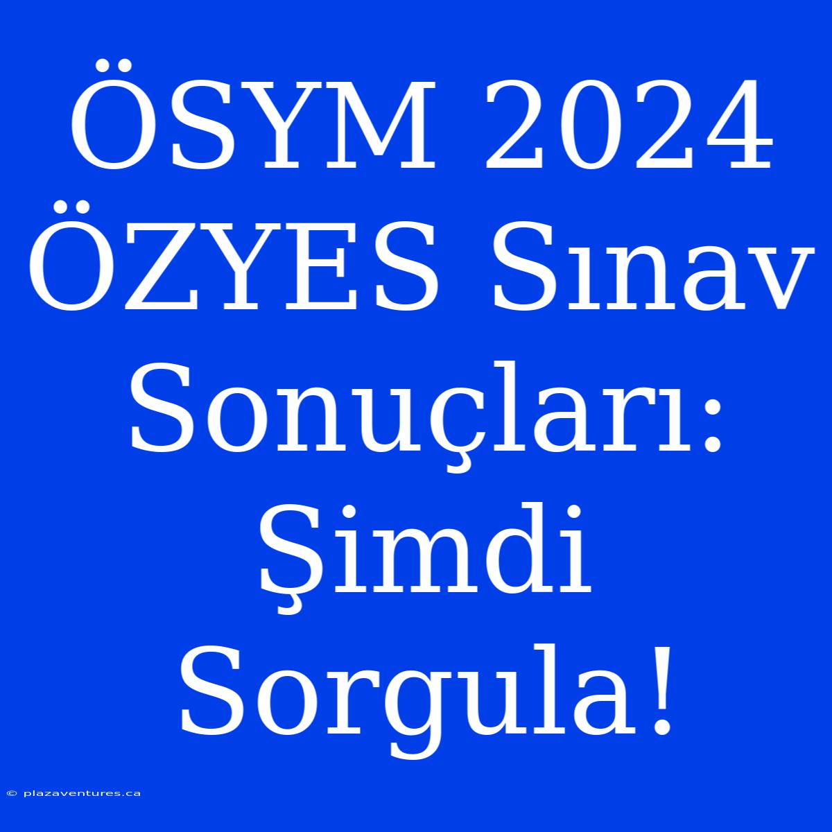 ÖSYM 2024 ÖZYES Sınav Sonuçları: Şimdi Sorgula!