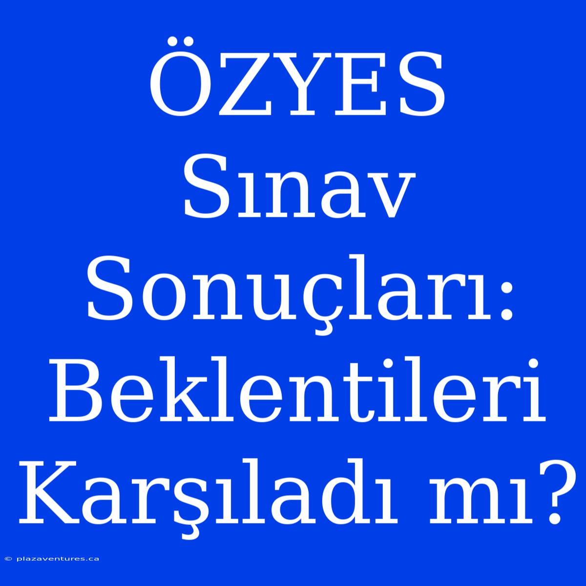 ÖZYES Sınav Sonuçları: Beklentileri Karşıladı Mı?