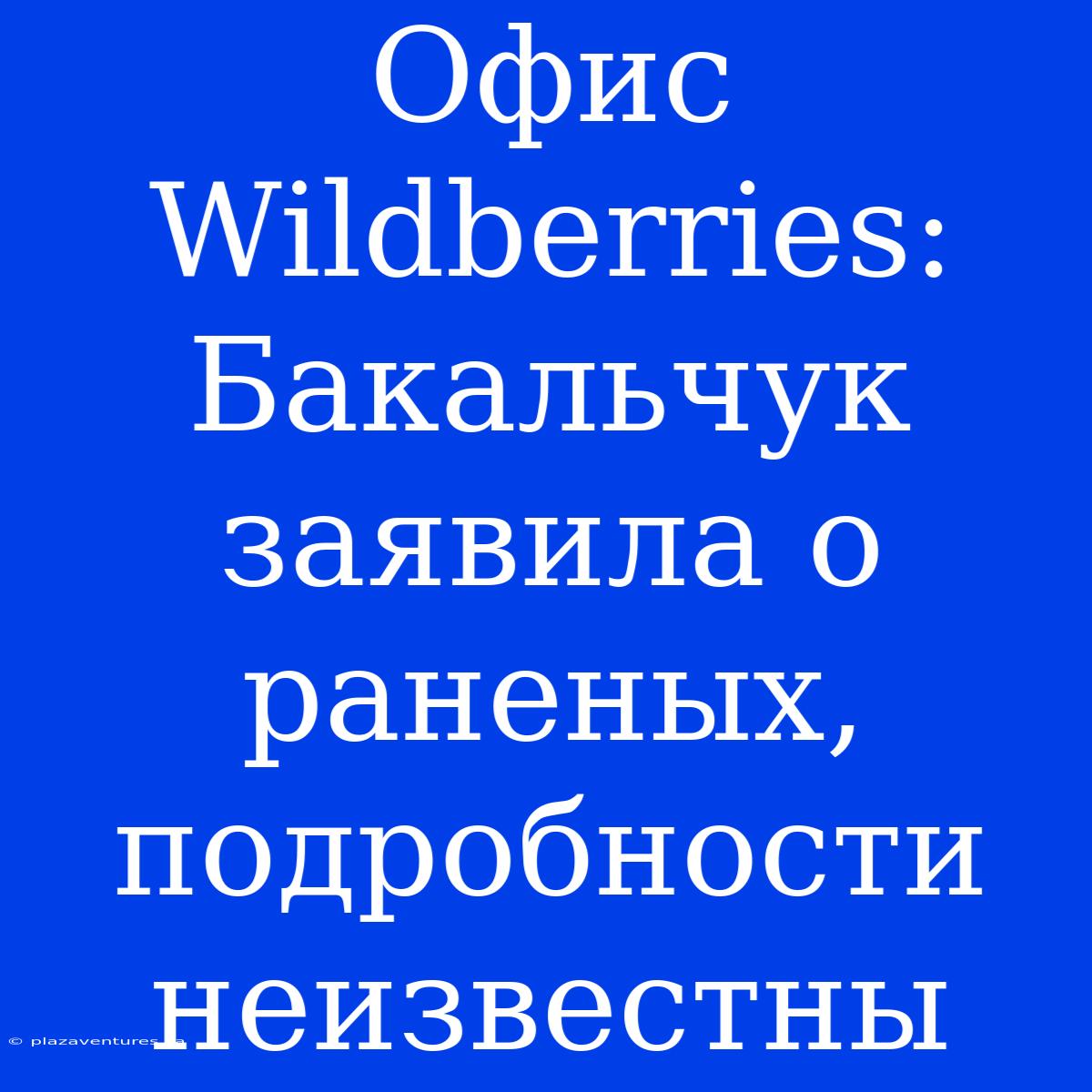 Офис Wildberries: Бакальчук Заявила О Раненых, Подробности Неизвестны