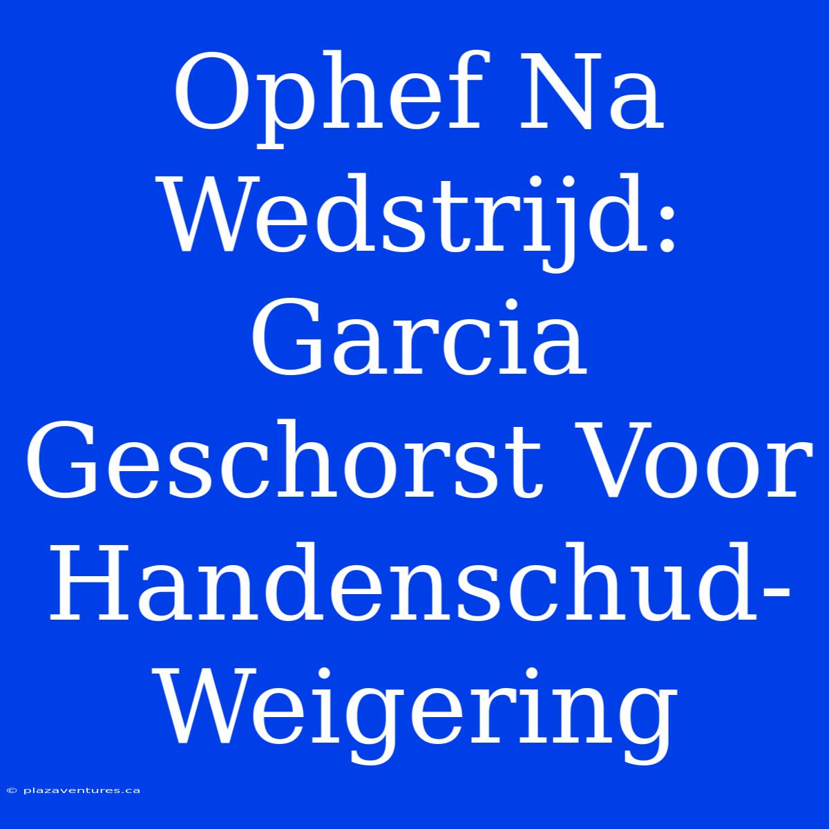 Ophef Na Wedstrijd: Garcia Geschorst Voor Handenschud-Weigering