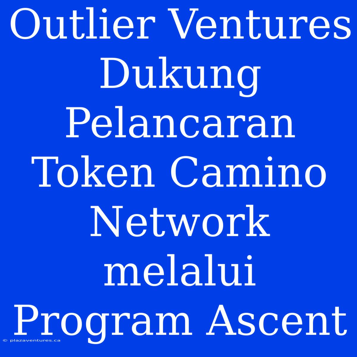 Outlier Ventures Dukung Pelancaran Token Camino Network Melalui Program Ascent