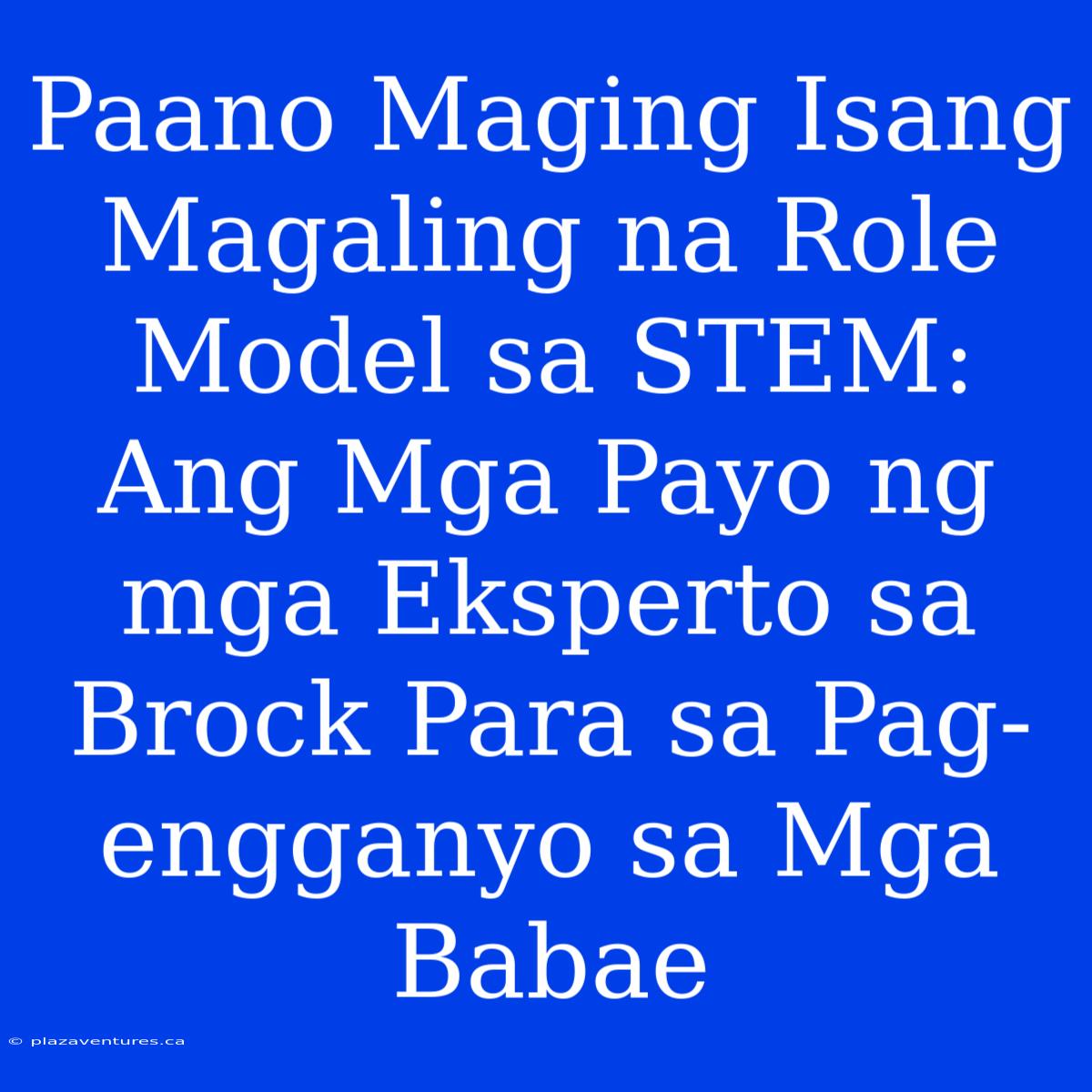 Paano Maging Isang Magaling Na Role Model Sa STEM: Ang Mga Payo Ng Mga Eksperto Sa Brock Para Sa Pag-engganyo Sa Mga Babae